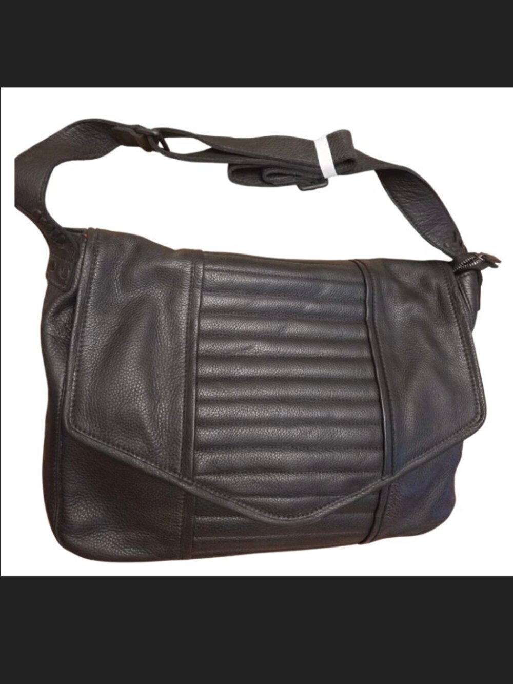 Hammitt Los Angeles OG Black Leather Moto Messenger Crossbody Bag